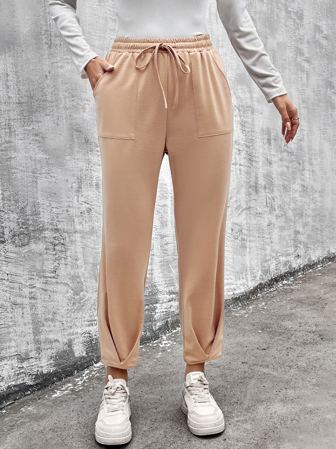 Drawstring Straight Pants with Pockets - Fashion Finder Hub