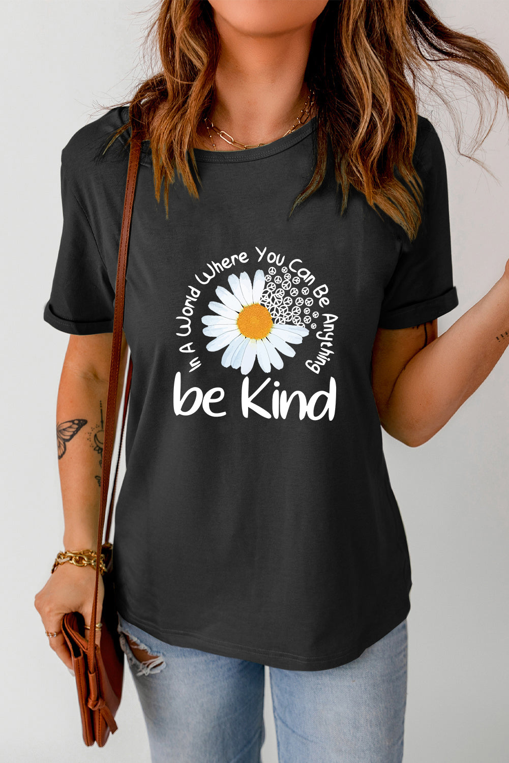 Graphic Round Neck Short Sleeve T-Shirt - Fashion Finder Hub