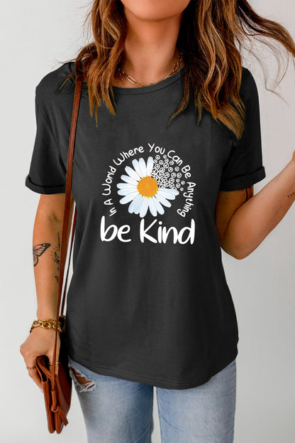 Graphic Round Neck Short Sleeve T-Shirt - Fashion Finder Hub