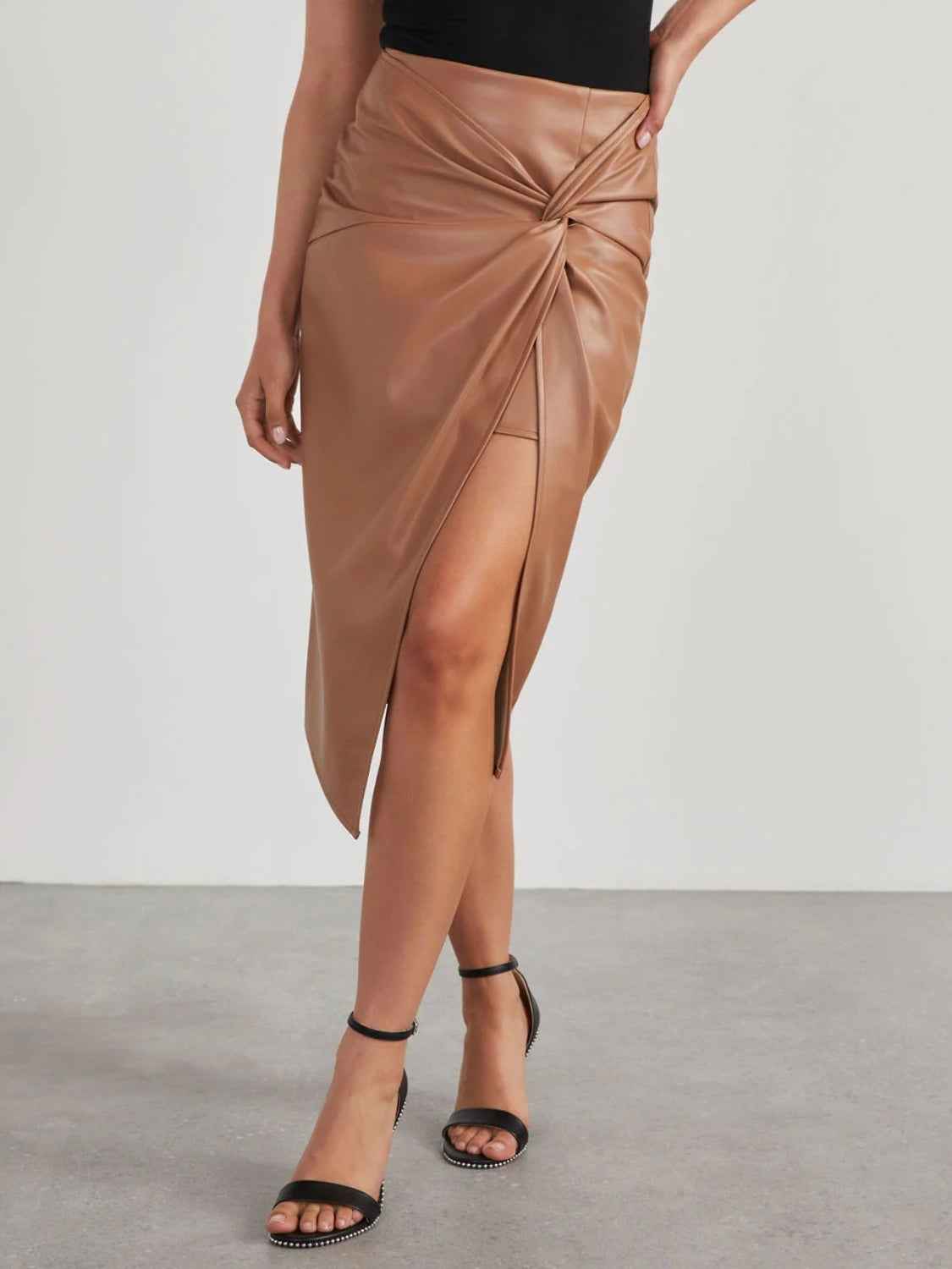 Twist Detail High Waist Skirt - Fashion Finder Hub
