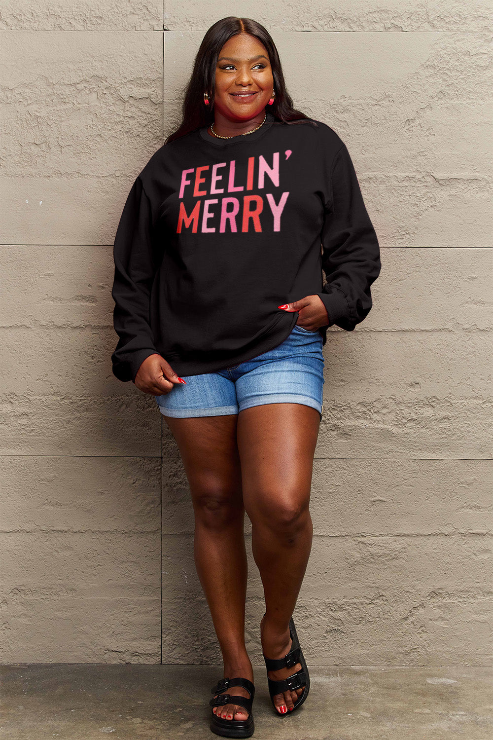 Simply Love Full Size Graphic Round Neck Sweatshirt - Fashion Finder Hub