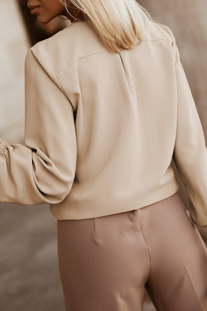 Button Up Round Neck Long Sleeve Shirt - Fashion Finder Hub
