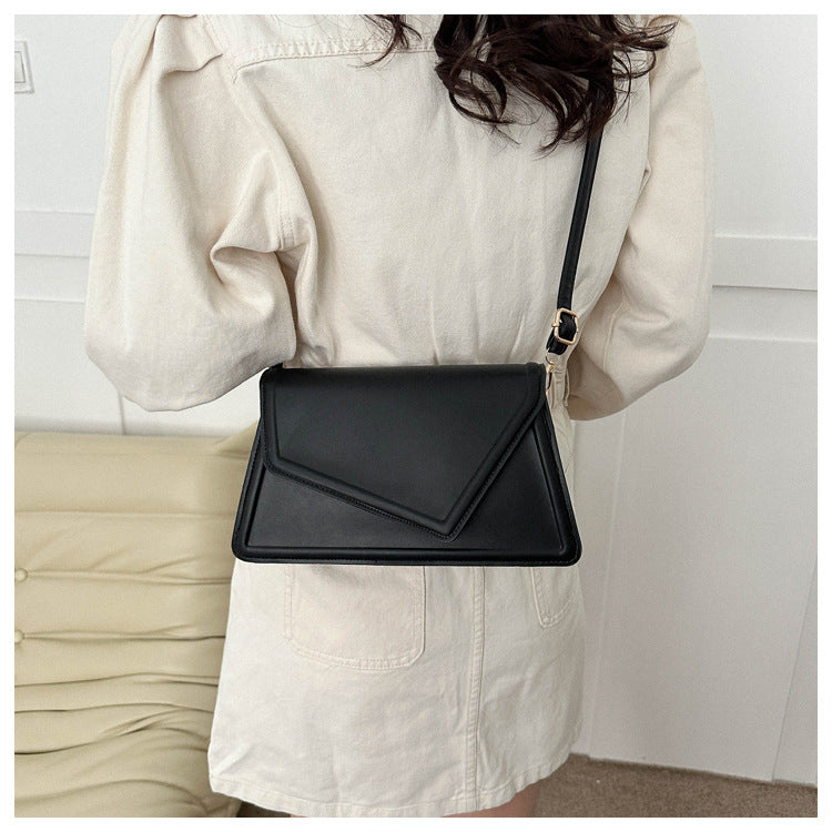 Women's Simple Textured Fashion Solid Color Shoulder Messenger Bag