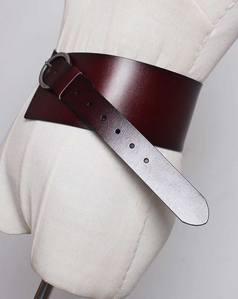 Women's Genuine Leather Wide Belt With Skirt