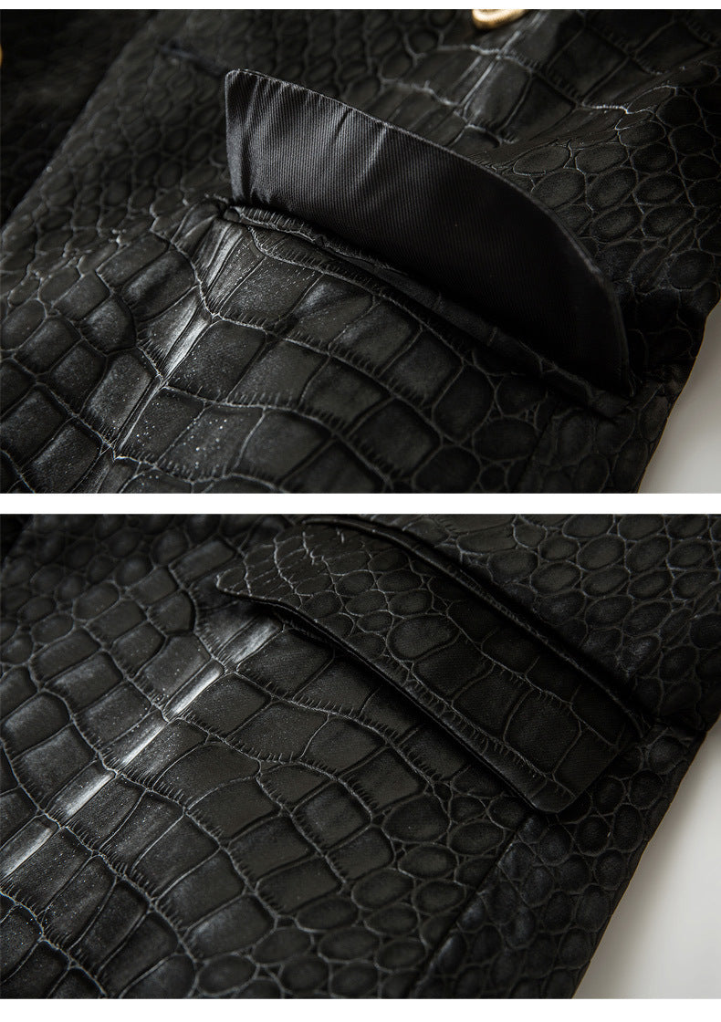 Stellar Crocodile Leather Coat