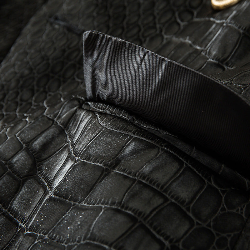 Stellar Crocodile Leather Coat