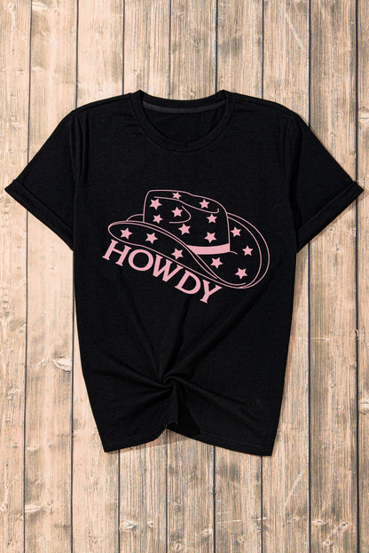 HOWDY Round Neck Short Sleeve T-Shirt - Fashion Finder Hub