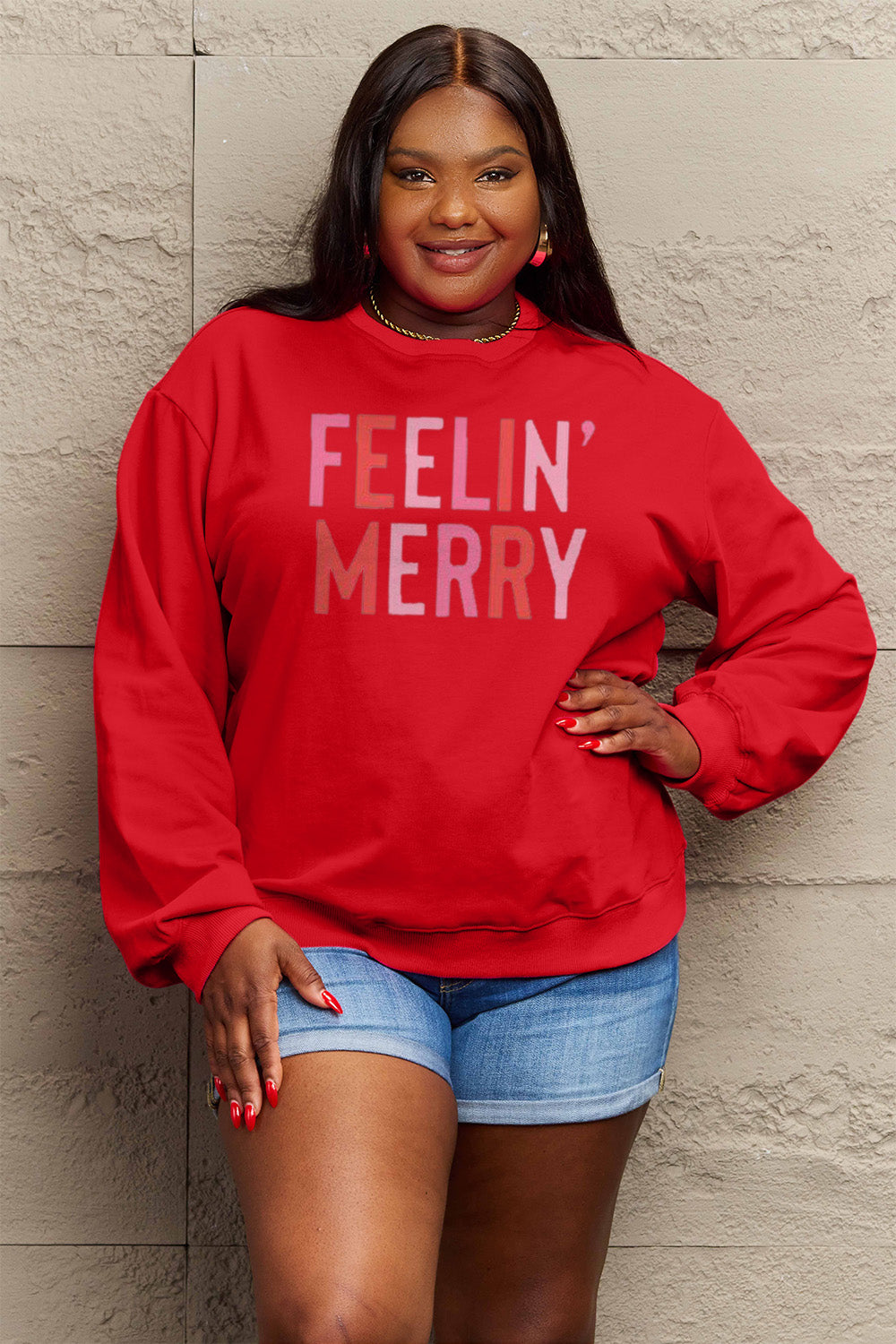 Simply Love Full Size Graphic Round Neck Sweatshirt - Fashion Finder Hub