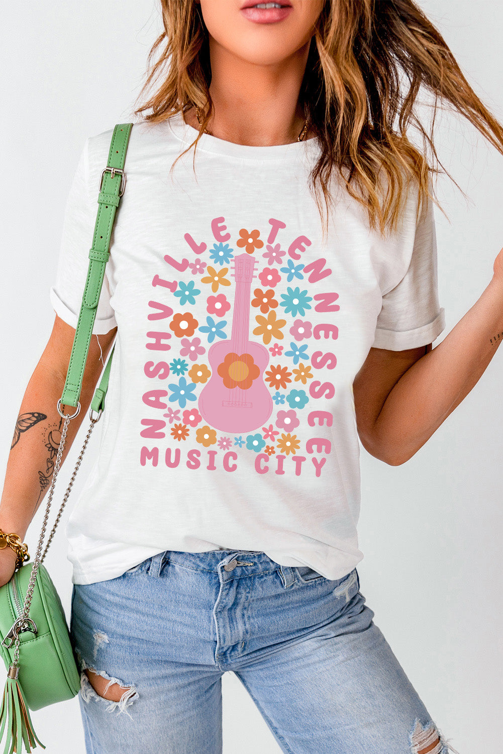 Graphic Round Neck Short Sleeve T-Shirt - Fashion Finder Hub