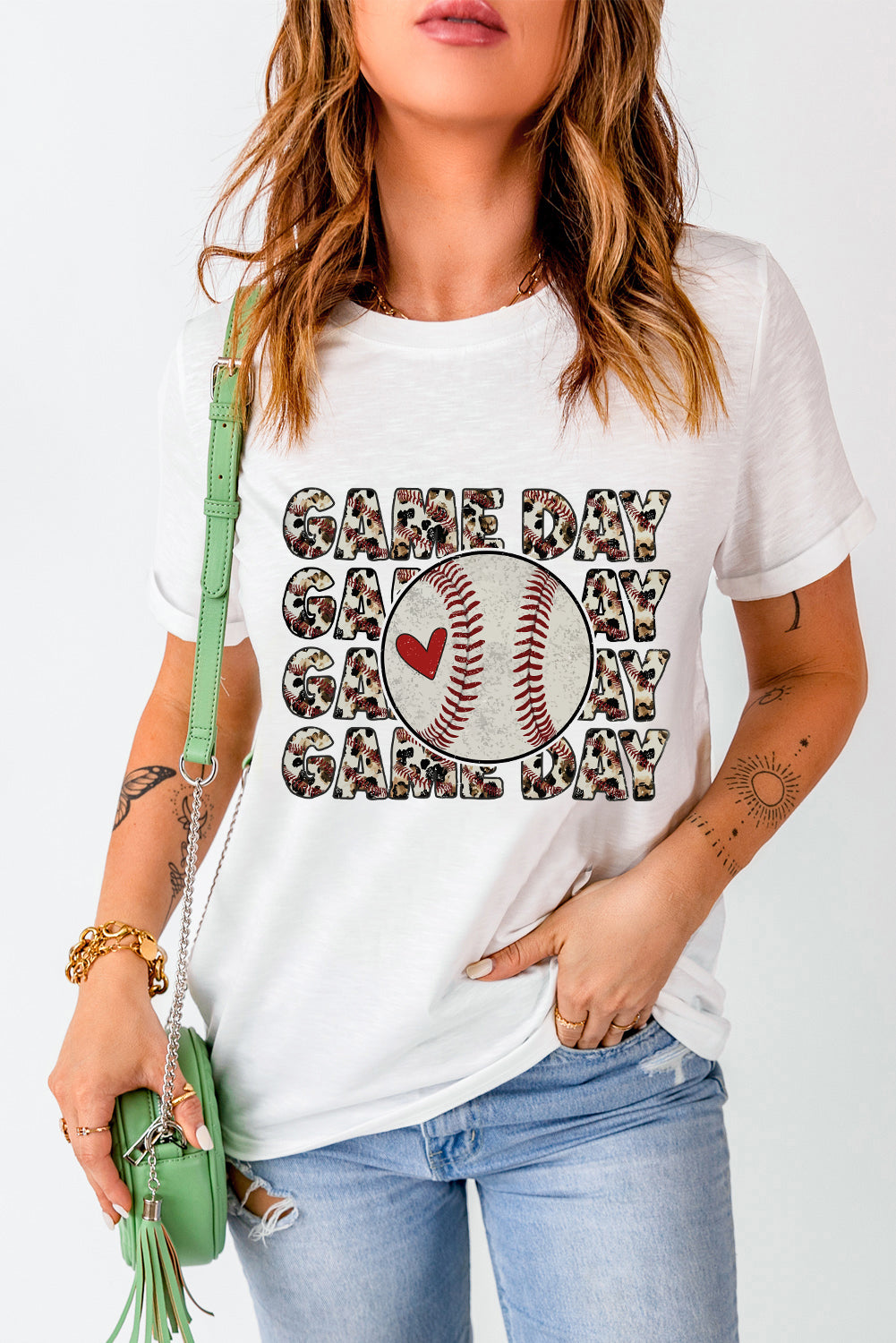 GAME DAY Round Neck Short Sleeve T-Shirt - Fashion Finder Hub