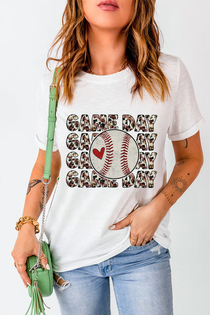 GAME DAY Round Neck Short Sleeve T-Shirt - Fashion Finder Hub