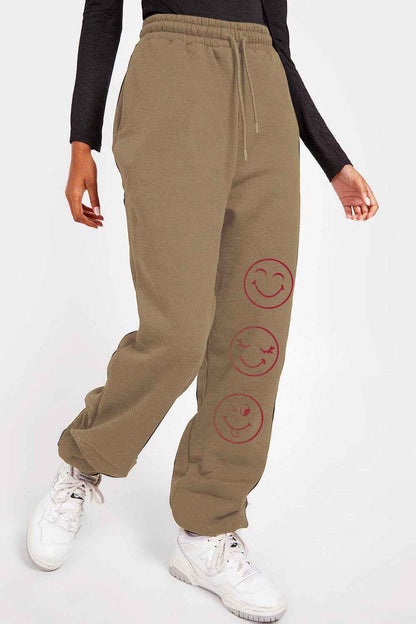 Simply Love Full Size Emoji Graphic Sweatpants - Fashion Finder Hub