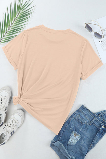 Bow Graphic Round Neck Short Sleeve T-Shirt - Fashion Finder Hub