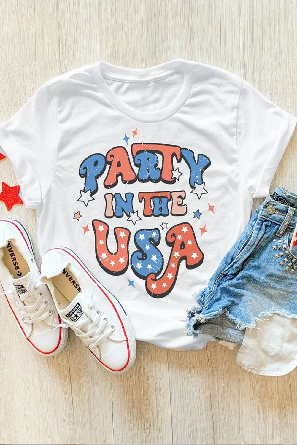Letter Graphic Round Neck Short Sleeve T-Shirt - Fashion Finder Hub