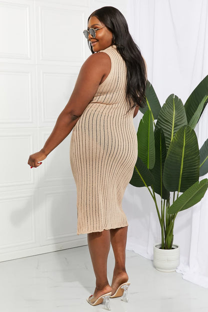 Openwork Johnny Collar Cover Up Dress - Fashion Finder Hub