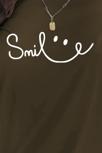 SMILE Round Neck Short Sleeve T-Shirt - Fashion Finder Hub