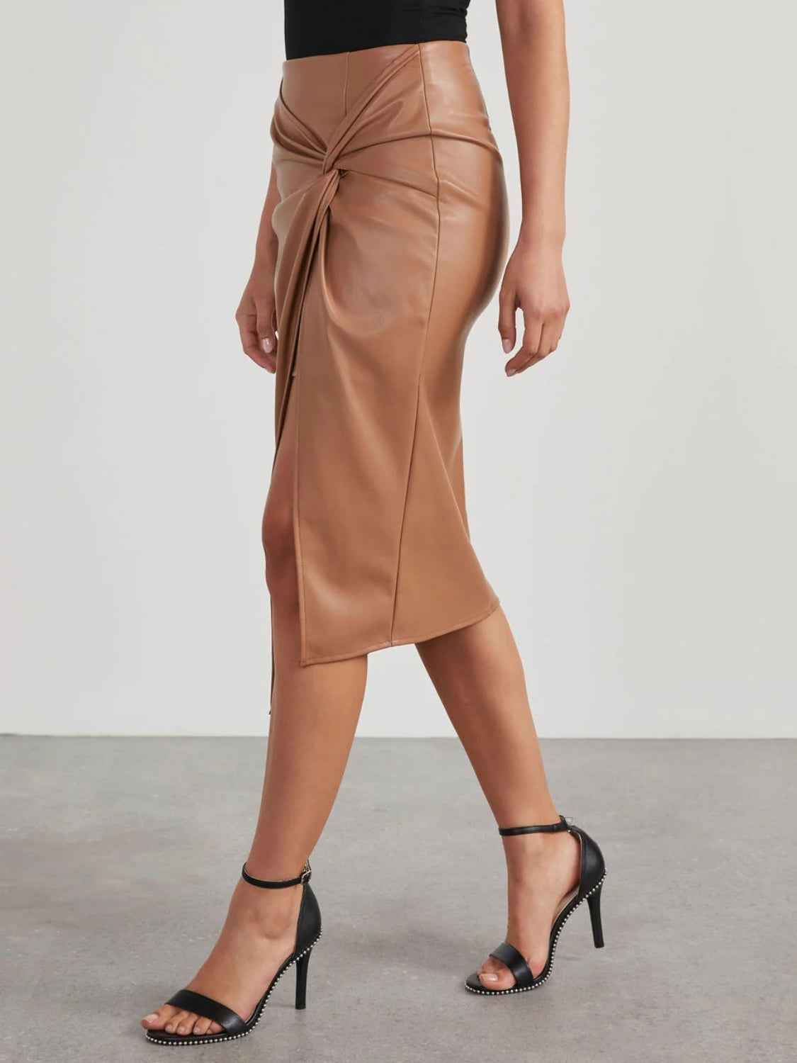 Twist Detail High Waist Skirt - Fashion Finder Hub