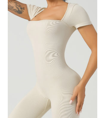 Seamless Solid Color One-piece Peach Hip Raise Slim-fit Yoga Wear