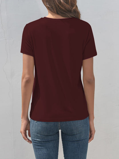 Graphic Round Neck Short Sleeve T-Shirt - Fashion Finder Hub