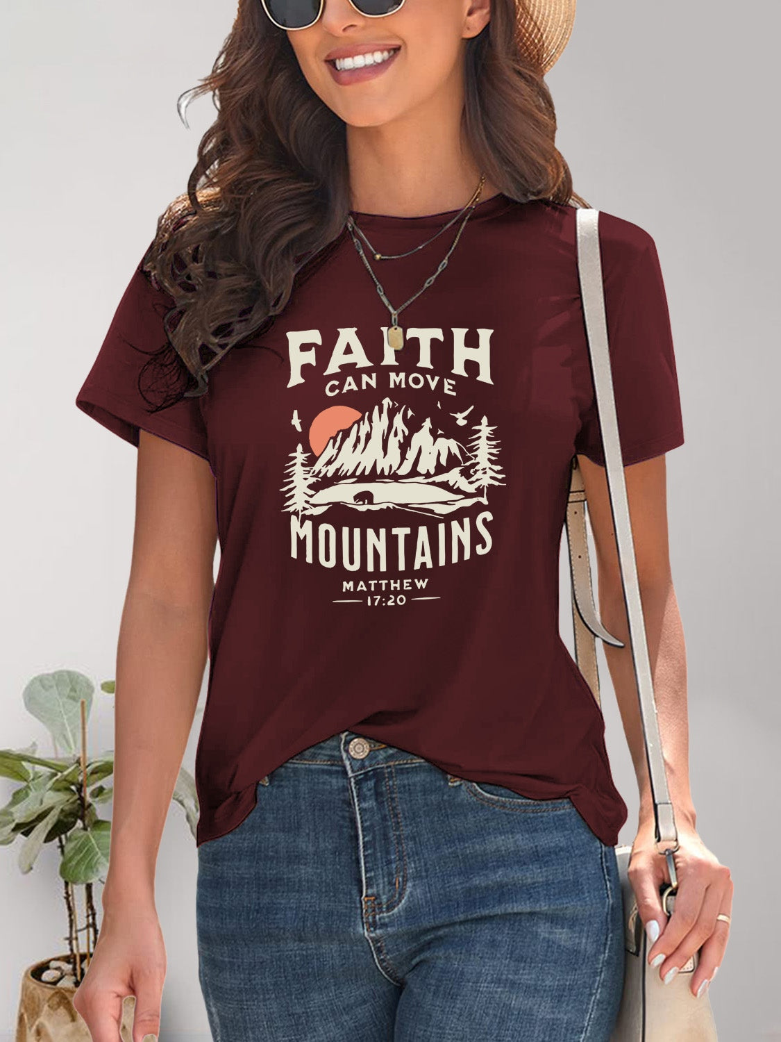 Graphic Round Neck Short Sleeve T-Shirt - Fashion Finder Hub