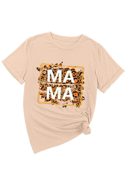 MAMA Round Neck Short Sleeve T-Shirt - Fashion Finder Hub