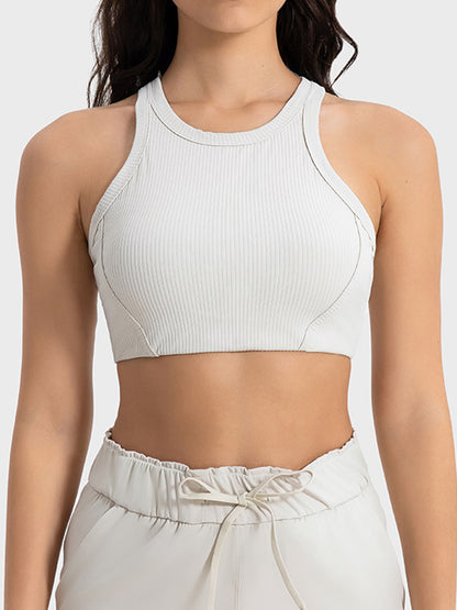 Wide Strap Cropped Sport Tank - Fashion Finder Hub