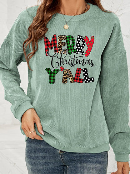 MERRY CHRISTMAS Y'ALL Graphic Sweatshirt - Fashion Finder Hub