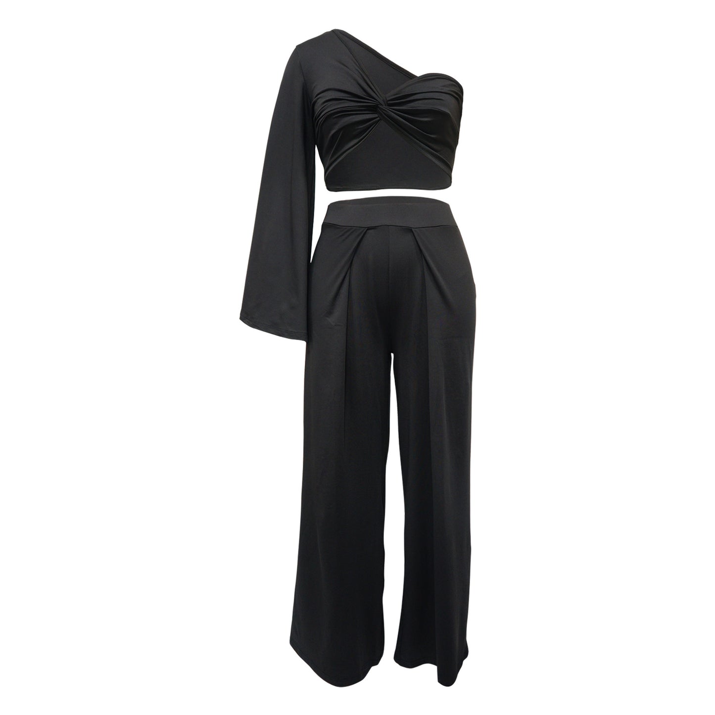 Fashion Women's Shoulder Pleated Casual Suit