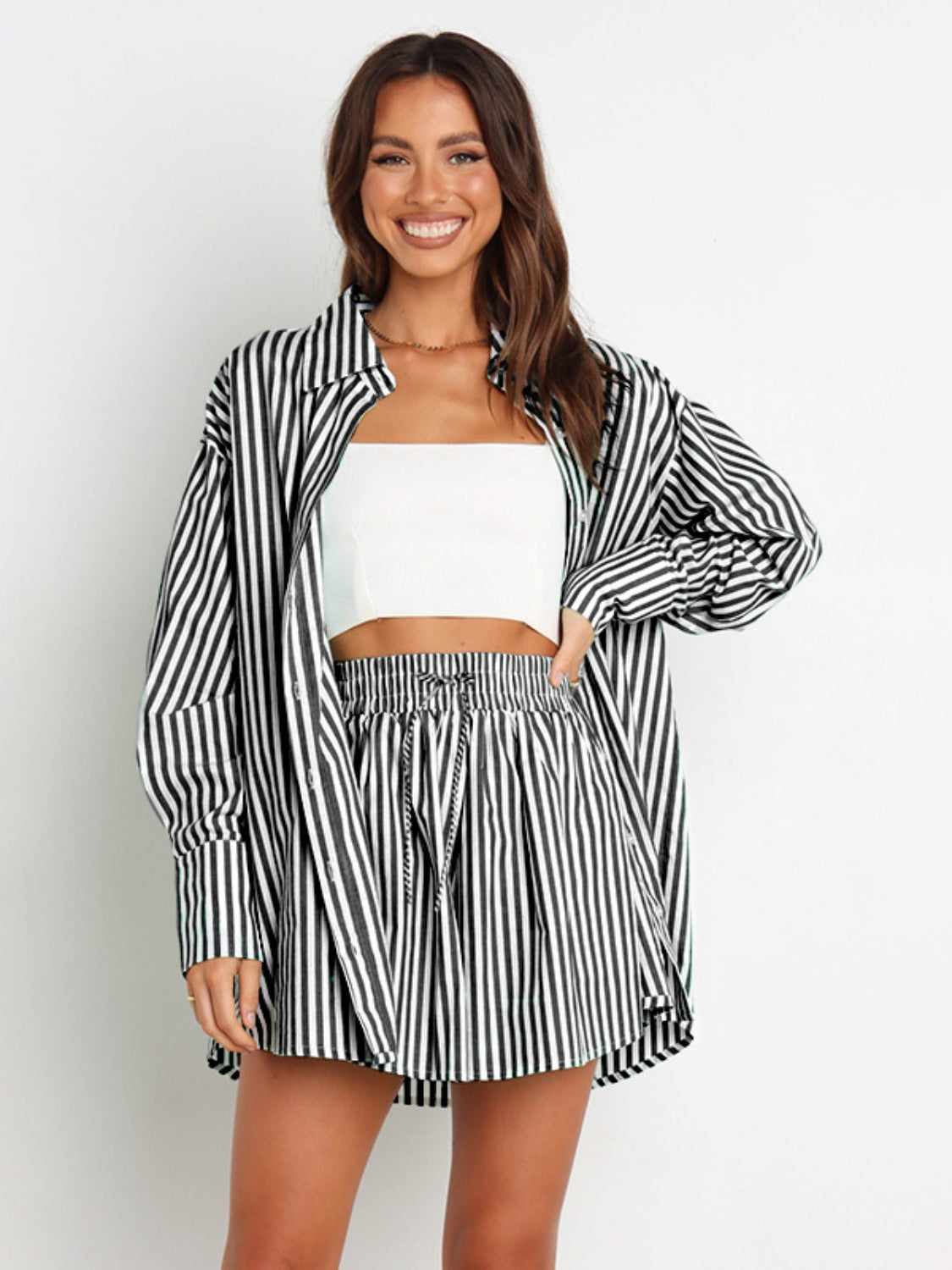 Striped Shorts Set