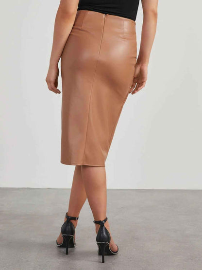 Twist Detail High Waist Skirt - Fashion Finder Hub