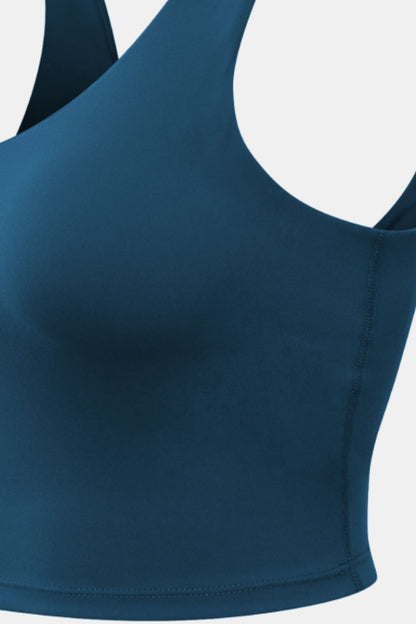 Cropped Scoop Neck Active Tank Top - Fashion Finder Hub