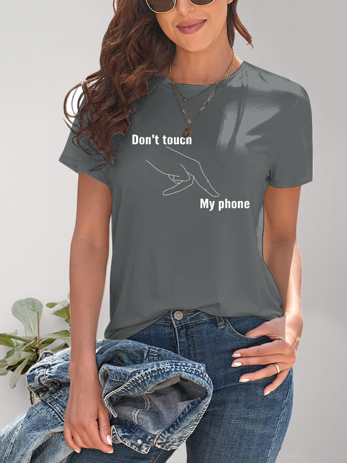 Graphic Round Neck Short Sleeve T-Shirt - Fashion Finder Hub