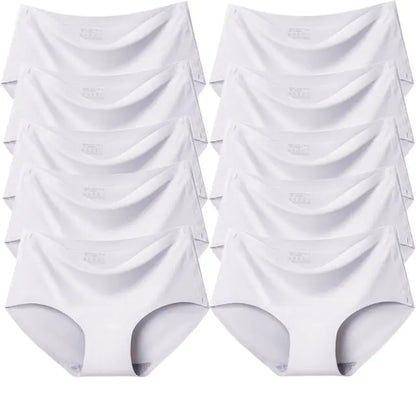 Women's Seamless Plus Size Satin Panties Set