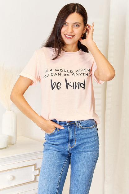 Simply Love Slogan Graphic Cuffed T-Shirt - Fashion Finder Hub