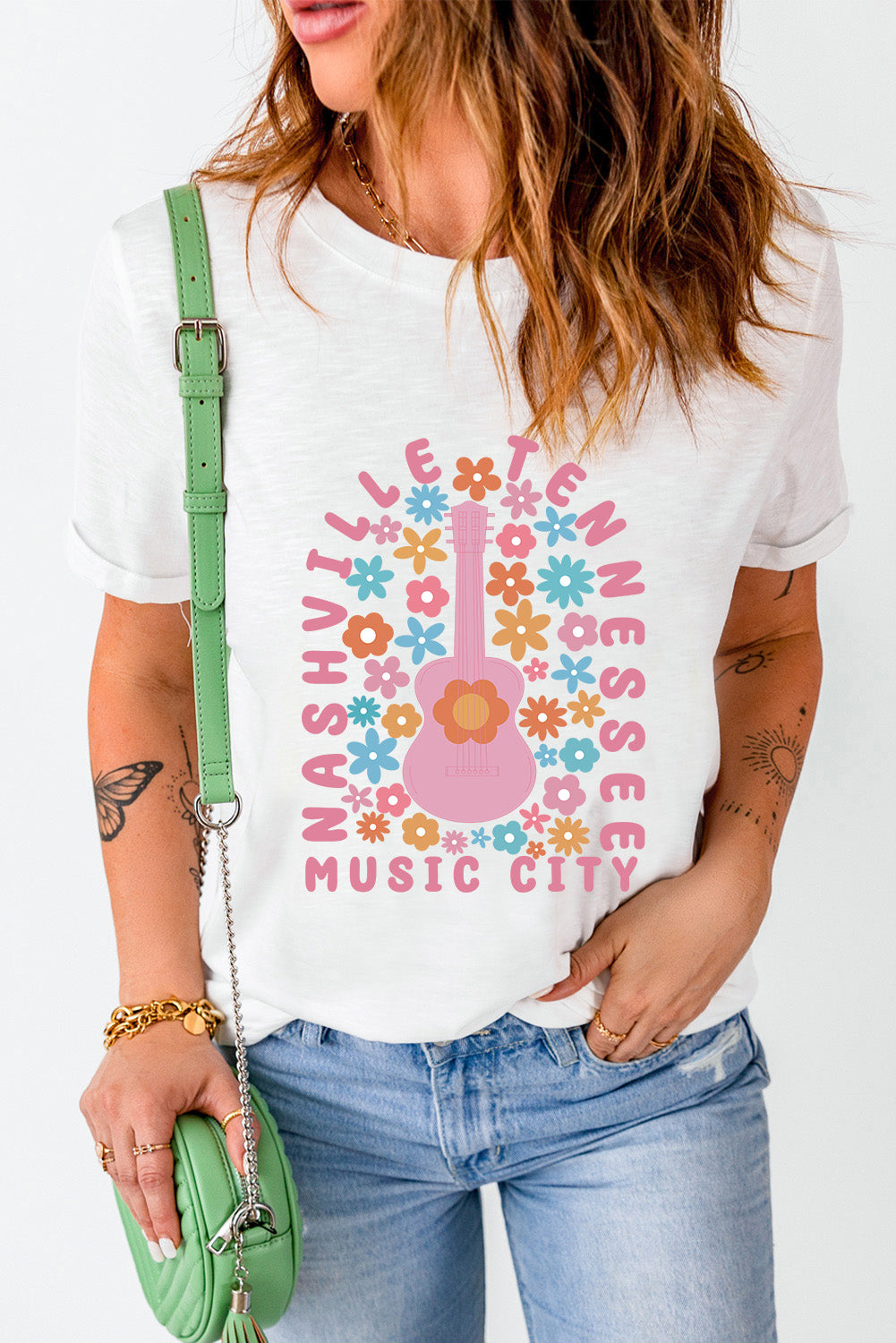 Graphic Round Neck Short Sleeve T-Shirt - Fashion Finder Hub