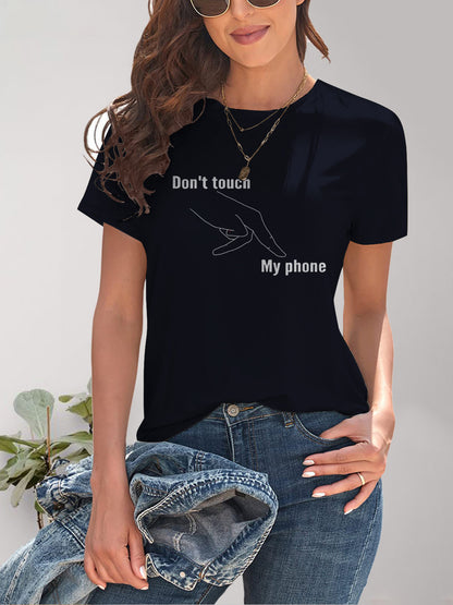 Graphic Round Neck Short Sleeve T-Shirt - Fashion Finder Hub