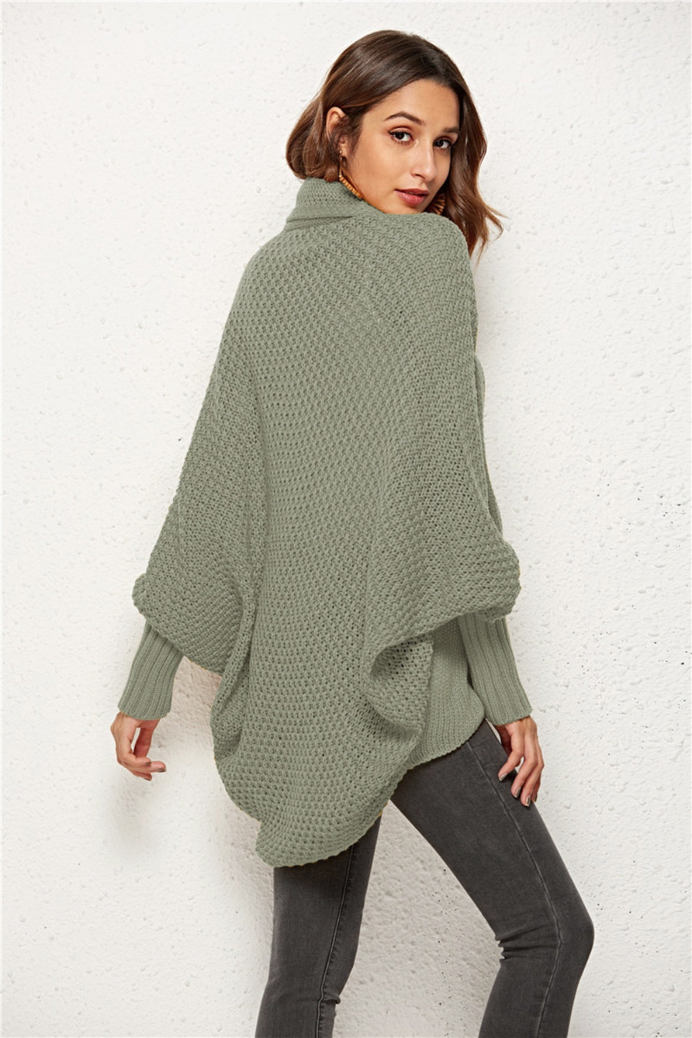 Open Front Batwing Sleeve Cardigan