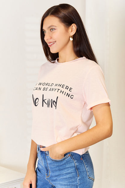 Simply Love Slogan Graphic Cuffed T-Shirt - Fashion Finder Hub