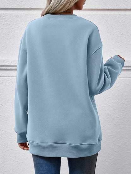 THE HELL I WON'T Round Neck Long Sleeve Sweatshirt - Fashion Finder Hub