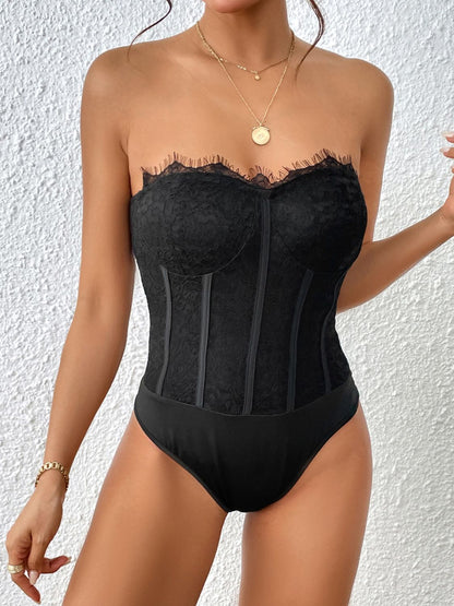 Strapless Sweetheart Neck Bodysuit - Fashion Finder Hub