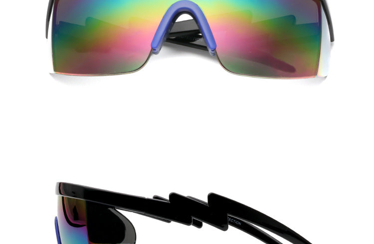 Janet Sports Sunglasses Curved Foot Piece One-piece Real Film Colorful Night Vision UV-proof Sunglasses