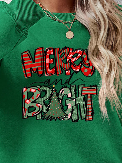 MERRY AND BRIGHT Long Sleeve Sweatshirt - Fashion Finder Hub