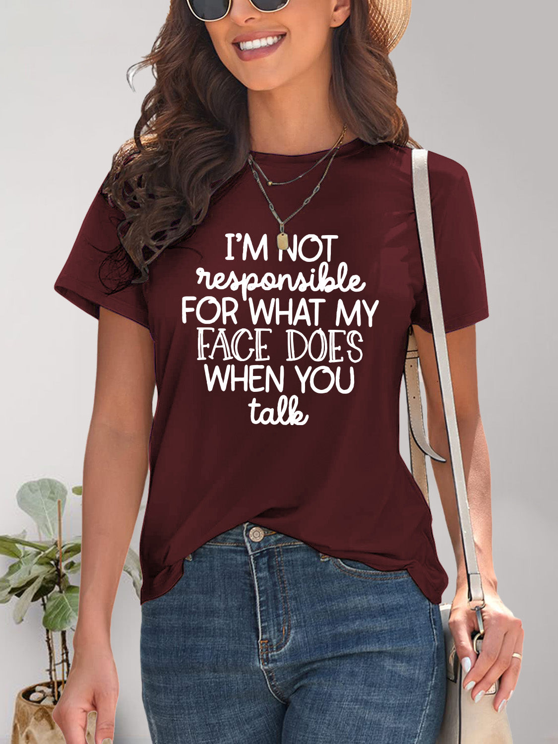 Letter Graphic Round Neck Short Sleeve T-Shirt - Fashion Finder Hub