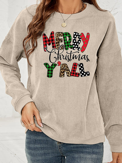 MERRY CHRISTMAS Y'ALL Graphic Sweatshirt - Fashion Finder Hub