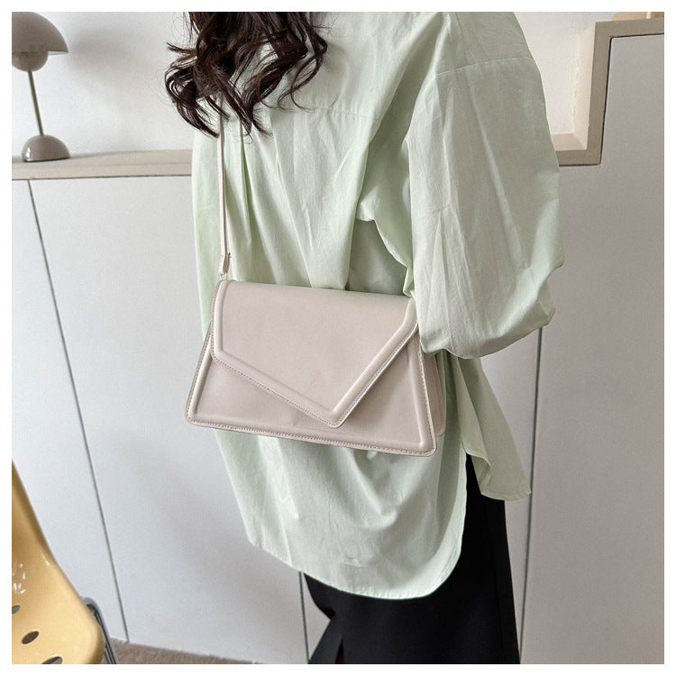 Women's Simple Textured Fashion Solid Color Shoulder Messenger Bag