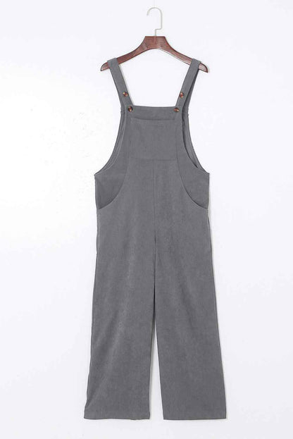 Pocketed Wide Leg Overall
