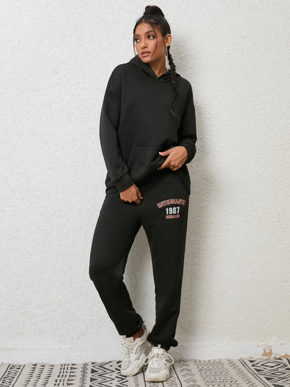 Graphic Hoodie and Sweatpants Set - Fashion Finder Hub