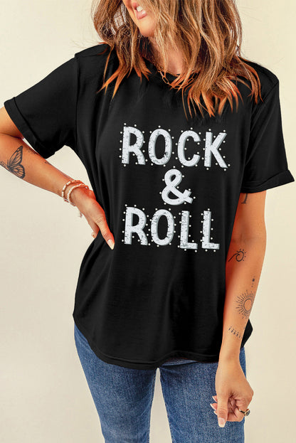 Letter Graphic Round Neck Short Sleeve T-Shirt - Fashion Finder Hub