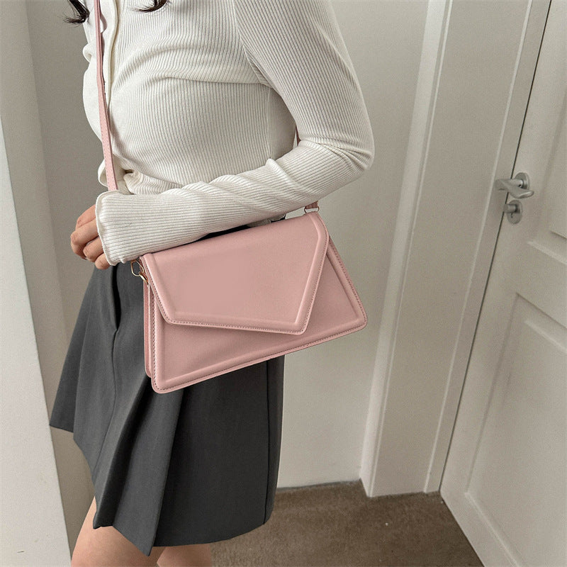 Women's Simple Textured Fashion Solid Color Shoulder Messenger Bag