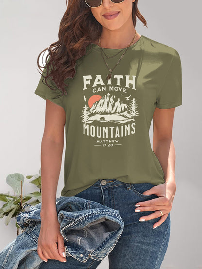 Graphic Round Neck Short Sleeve T-Shirt - Fashion Finder Hub